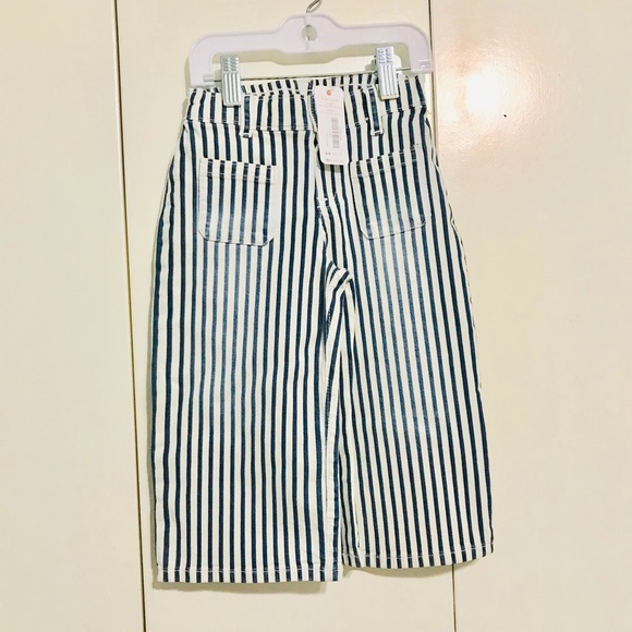 HP 🎉Indigo Railroad Striped Denim Culottes🍁🍂 - Picture 2 of 5
